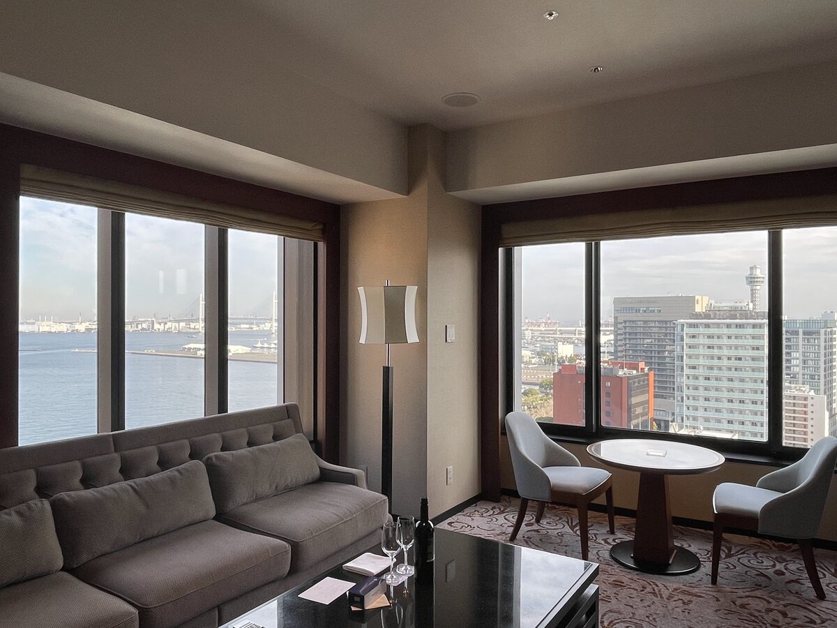 ハイアットリージェンシー横浜：ホテルの部屋からの眺め、港が見える