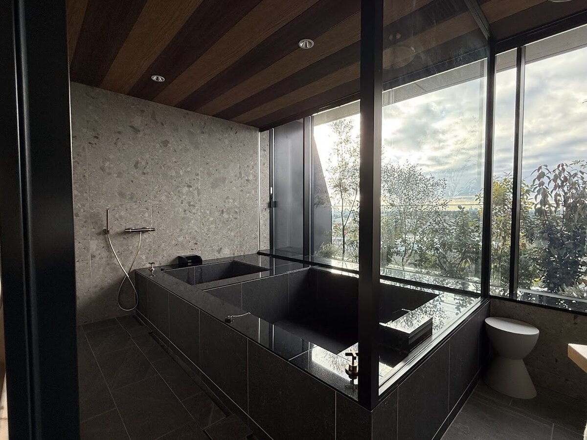 GREENITY IWATA：ホテルのバスルームと洗面台