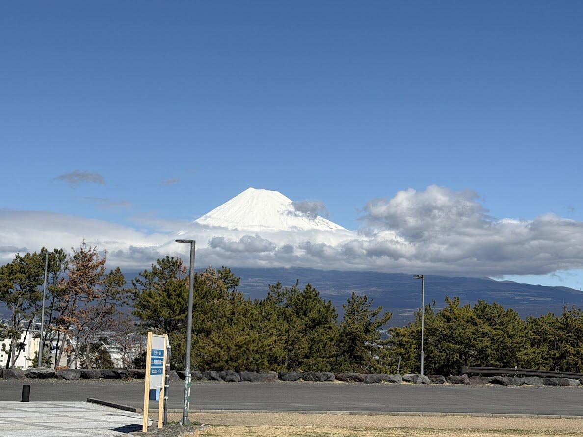 ふじのくに田子の浦みなと公園：海岸、海、山、空の風景